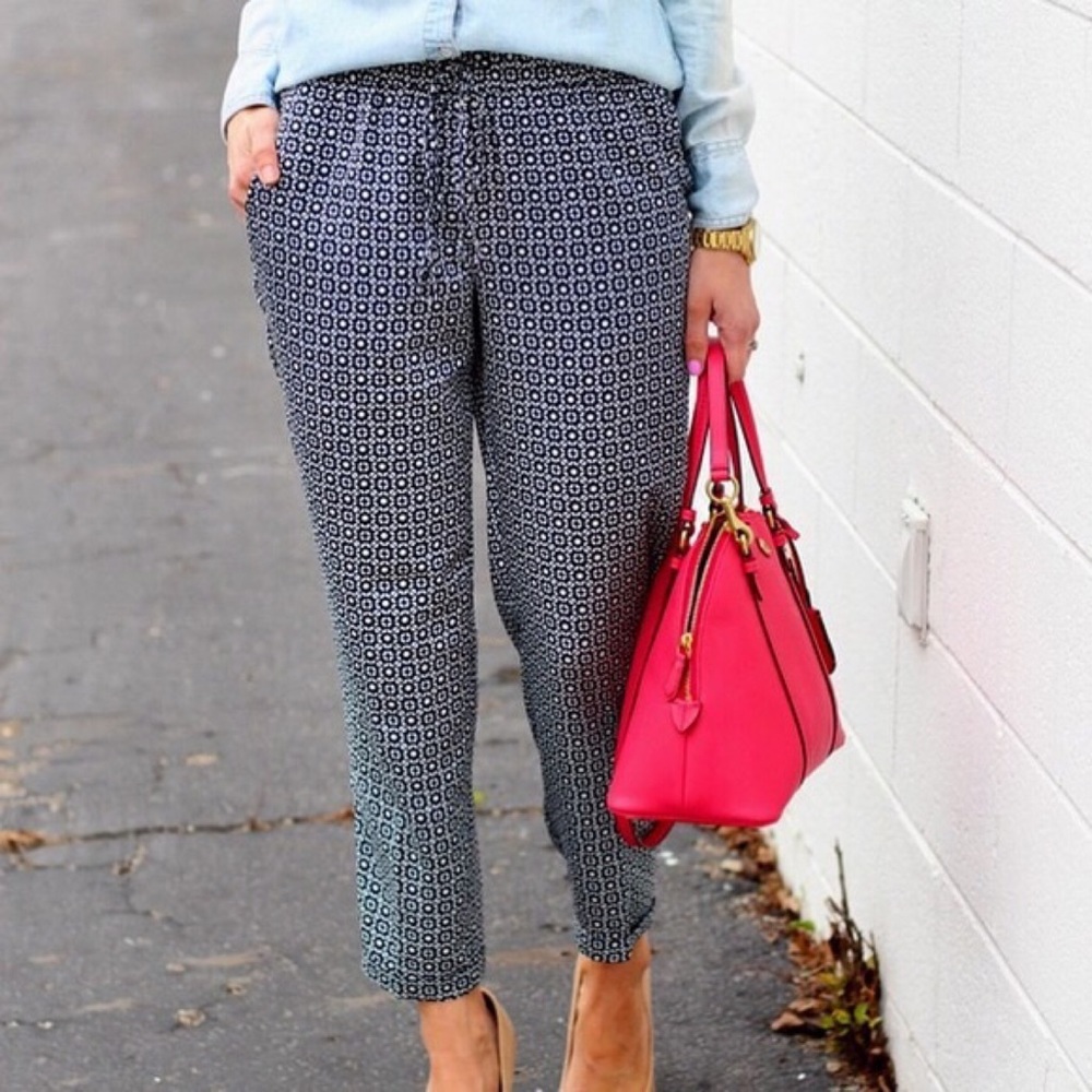 J. Crew Geometric Print Drawstring Jogger Pants